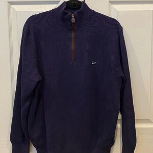 Vineyard Vines Men's Navy Blu Half-Zip Sweater
